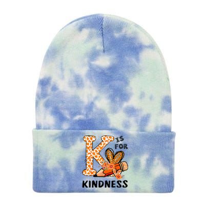 K Is For Kindness Orange Anti Bullying Unity Day Tie Dye 12in Knit Beanie