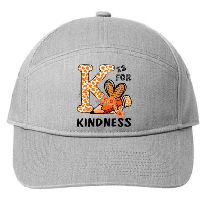 K Is For Kindness Orange Anti Bullying Unity Day 7-Panel Snapback Hat