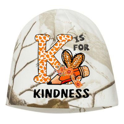 K Is For Kindness Orange Anti Bullying Unity Day Kati - Camo Knit Beanie