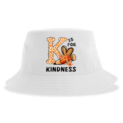 K Is For Kindness Orange Anti Bullying Unity Day Sustainable Bucket Hat