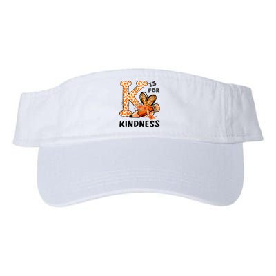 K Is For Kindness Orange Anti Bullying Unity Day Valucap Bio-Washed Visor