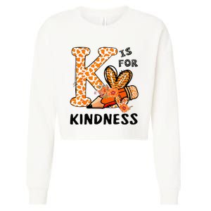 K Is For Kindness Orange Anti Bullying Unity Day Cropped Pullover Crew