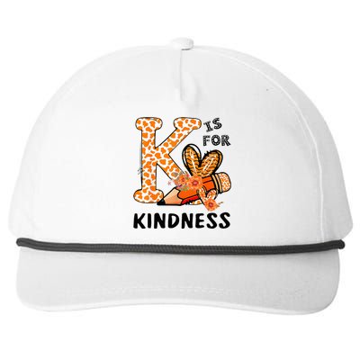 K Is For Kindness Orange Anti Bullying Unity Day Snapback Five-Panel Rope Hat