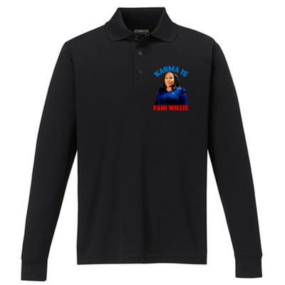 Karma Is Fani WIllis Performance Long Sleeve Polo