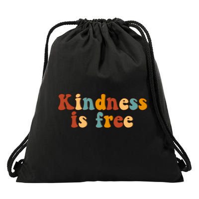 Kindness Is Free Be Kind Retro Drawstring Bag
