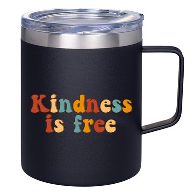 Kindness Is Free Be Kind Retro 12oz Stainless Steel Coffee Mug