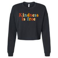 Kindness Is Free Be Kind Retro Cropped Pullover Crew