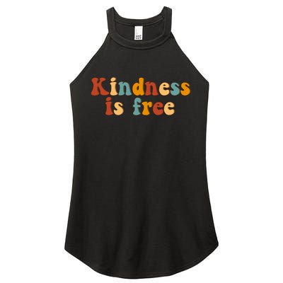 Kindness Is Free Be Kind Retro Women's Perfect Tri Rocker Tank