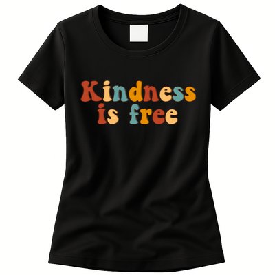 Kindness Is Free Be Kind Retro Womens T-Shirt