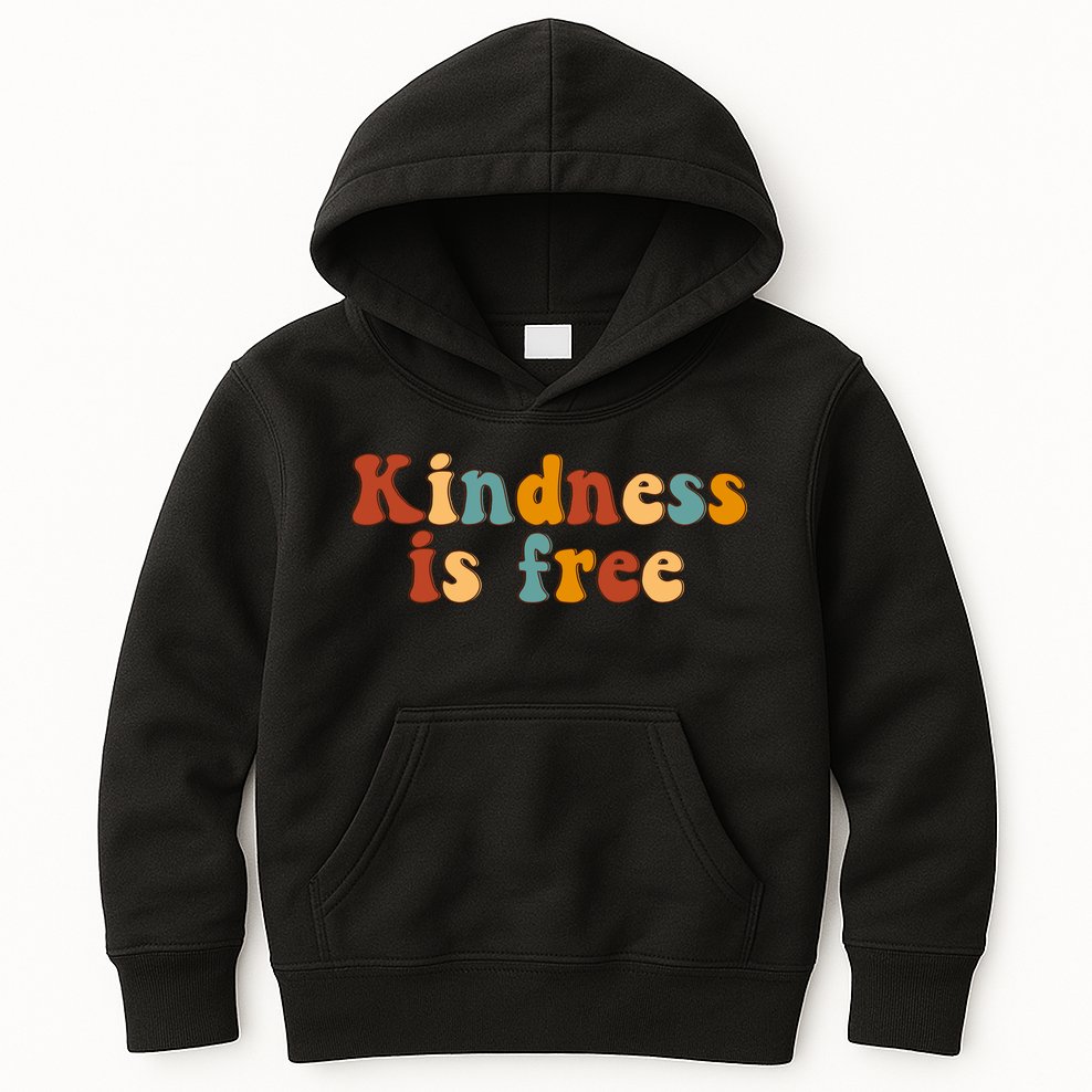 Kindness Is Free Be Kind Retro Kids Hoodie