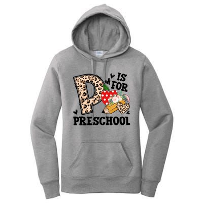 K Is For Preschool Leopard Back To School Teacher Students Cute Gift Women's Pullover Hoodie