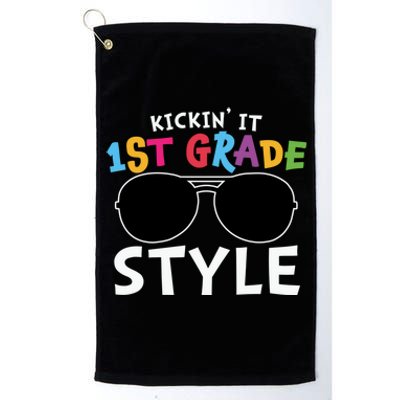 Kickin It First Grade Style Cute 1St Grade Gift Platinum Collection Golf Towel