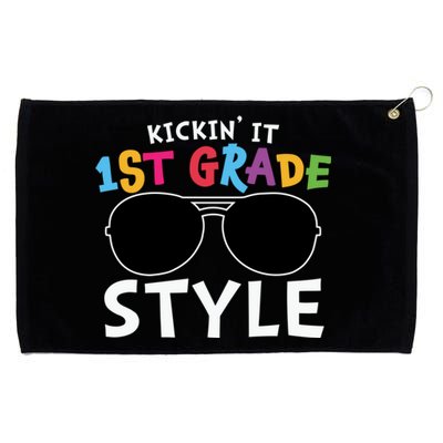 Kickin It First Grade Style Cute 1St Grade Gift Grommeted Golf Towel