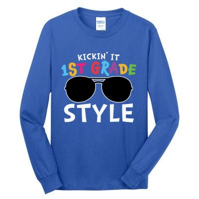 Kickin It First Grade Style Cute 1St Grade Gift Tall Long Sleeve T-Shirt