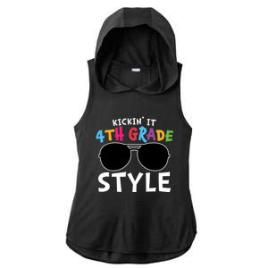 Kickin It Fourth Grade Style Cute 4Th Grade Gift Ladies PosiCharge Tri-Blend Wicking Draft Hoodie Tank