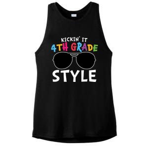 Kickin It Fourth Grade Style Cute 4Th Grade Gift Ladies PosiCharge Tri-Blend Wicking Tank