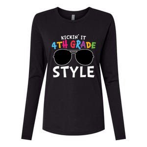 Kickin It Fourth Grade Style Cute 4Th Grade Gift Womens Cotton Relaxed Long Sleeve T-Shirt