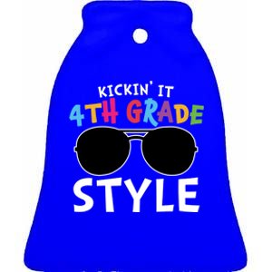 Kickin It Fourth Grade Style Cute 4Th Grade Gift Ceramic Bell Ornament