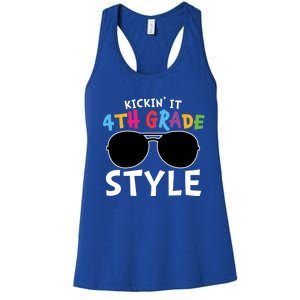 Kickin It Fourth Grade Style Cute 4Th Grade Gift Women's Racerback Tank