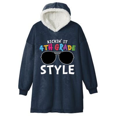 Kickin It Fourth Grade Style Cute 4Th Grade Gift Hooded Wearable Blanket