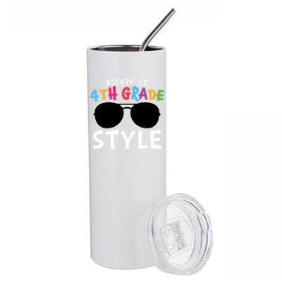 Kickin It Fourth Grade Style Cute 4Th Grade Gift Stainless Steel Tumbler