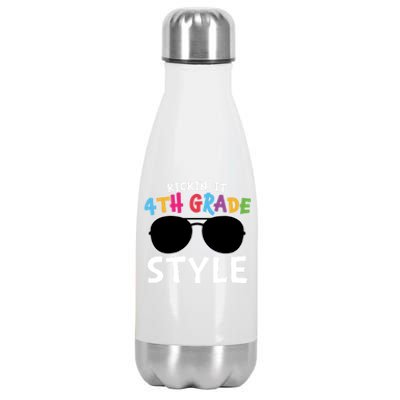 Kickin It Fourth Grade Style Cute 4Th Grade Gift Stainless Steel Insulated Water Bottle