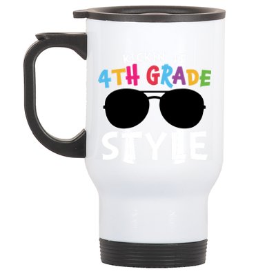 Kickin It Fourth Grade Style Cute 4Th Grade Gift Stainless Steel Travel Mug