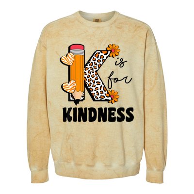 K Is For Kindness Orange Anti Bullying Unity Day Teacher Colorblast Crewneck Sweatshirt