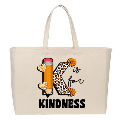 K Is For Kindness Orange Anti Bullying Unity Day Teacher Cotton Canvas Jumbo Tote