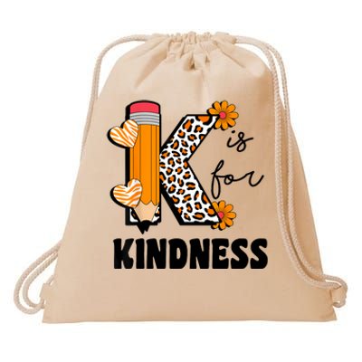 K Is For Kindness Orange Anti Bullying Unity Day Teacher Drawstring Bag