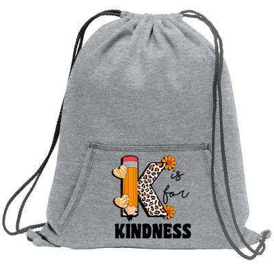 K Is For Kindness Orange Anti Bullying Unity Day Teacher Sweatshirt Cinch Pack Bag