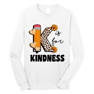 K Is For Kindness Orange Anti Bullying Unity Day Teacher Long Sleeve Shirt