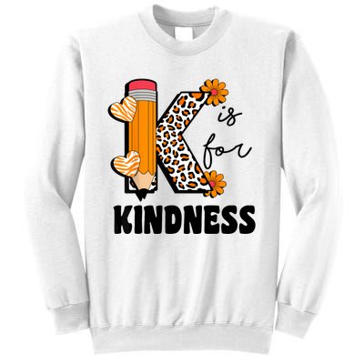 K Is For Kindness Orange Anti Bullying Unity Day Teacher Sweatshirt