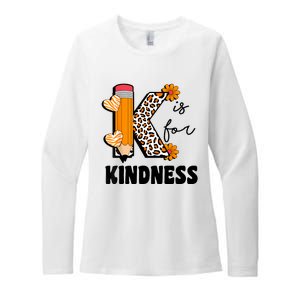 K Is For Kindness Orange Anti Bullying Unity Day Teacher Womens CVC Long Sleeve Shirt