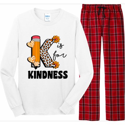 K Is For Kindness Orange Anti Bullying Unity Day Teacher Long Sleeve Pajama Set