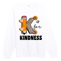 K Is For Kindness Orange Anti Bullying Unity Day Teacher Premium Crewneck Sweatshirt