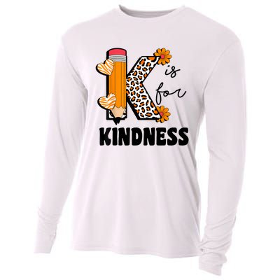 K Is For Kindness Orange Anti Bullying Unity Day Teacher Cooling Performance Long Sleeve Crew