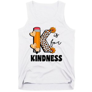 K Is For Kindness Orange Anti Bullying Unity Day Teacher Tank Top