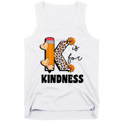 K Is For Kindness Orange Anti Bullying Unity Day Teacher Tank Top