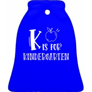 K Is For Kindergarten Gift Ceramic Bell Ornament