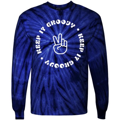 Keep It Groovy Peace Sign Tie-Dye Long Sleeve Shirt