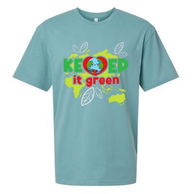 Keep It Green Environmental Protection Earth Day Climate Sueded Cloud Jersey T-Shirt