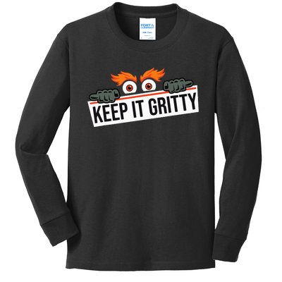 Keep it gritty and made in philadelphia Kids Long Sleeve Shirt