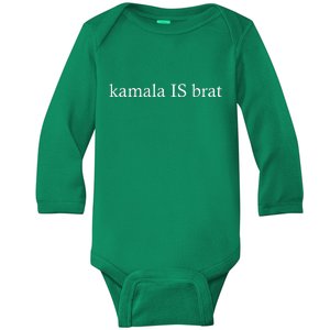 Kamala Is Green Brat Baby Long Sleeve Bodysuit