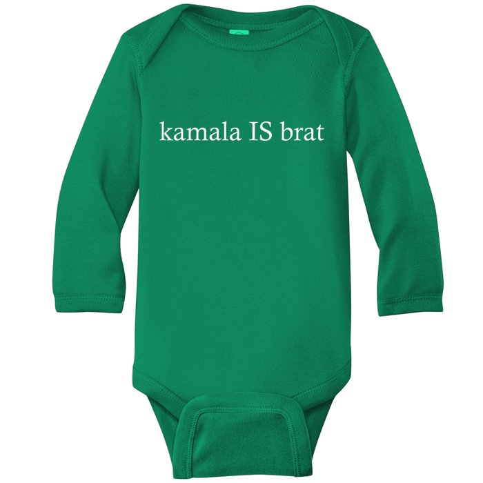 Kamala Is Green Brat Baby Long Sleeve Bodysuit