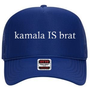 Kamala Is Green Brat High Crown Mesh Back Trucker Hat