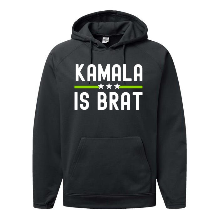 Kamala Is Green Brat Performance Fleece Hoodie