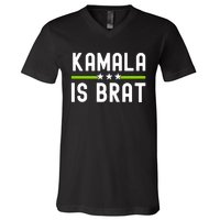 Kamala Is Green Brat V-Neck T-Shirt