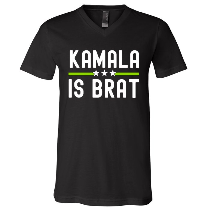 Kamala Is Green Brat V-Neck T-Shirt