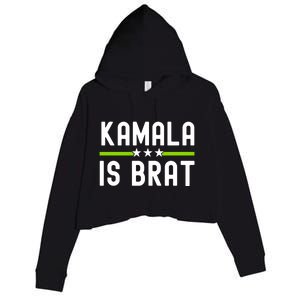 Kamala Is Green Brat Crop Fleece Hoodie